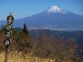 山頂から富士を眼前にする